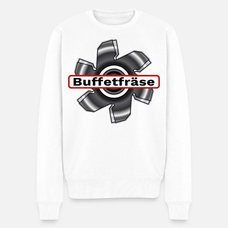 Buffetfräse  Fraese / Fräse durchs Buffet / Büfett - Männer Premium Bio Pullover - Weiß