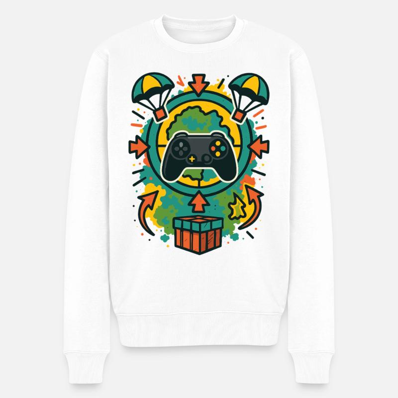 Airdrop Controller Zielkreis Gamer - Männer Premium Bio Pullover - Weiß