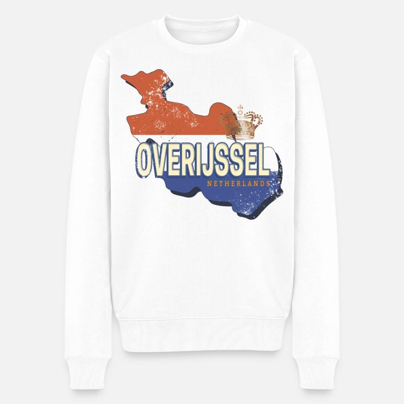 Overijssel Pays-Bas Souvenir Rétro Hollandais - Pull Premium bio Homme - blanc