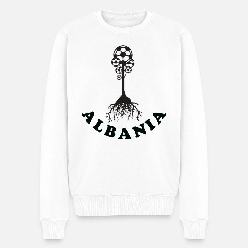 Albania Fussball - Männer Premium Bio Pullover - Weiß