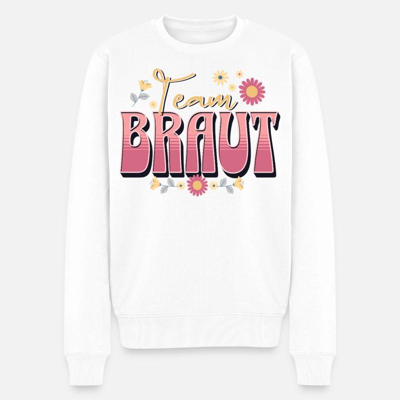 Team Bride Junggesellinnenabschied - Männer Premium Bio Pullover - Weiß