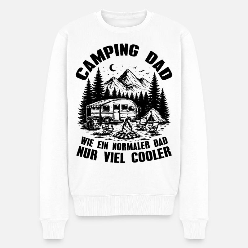 Camping Dad - Wie ein normaler Dad nur viel cooler - Männer Premium Bio Pullover - Weiß