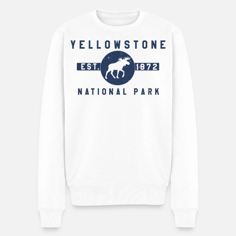 Yellowstone-Nationalpark gegründet 1872 - Männer Premium Bio Pullover - Weiß