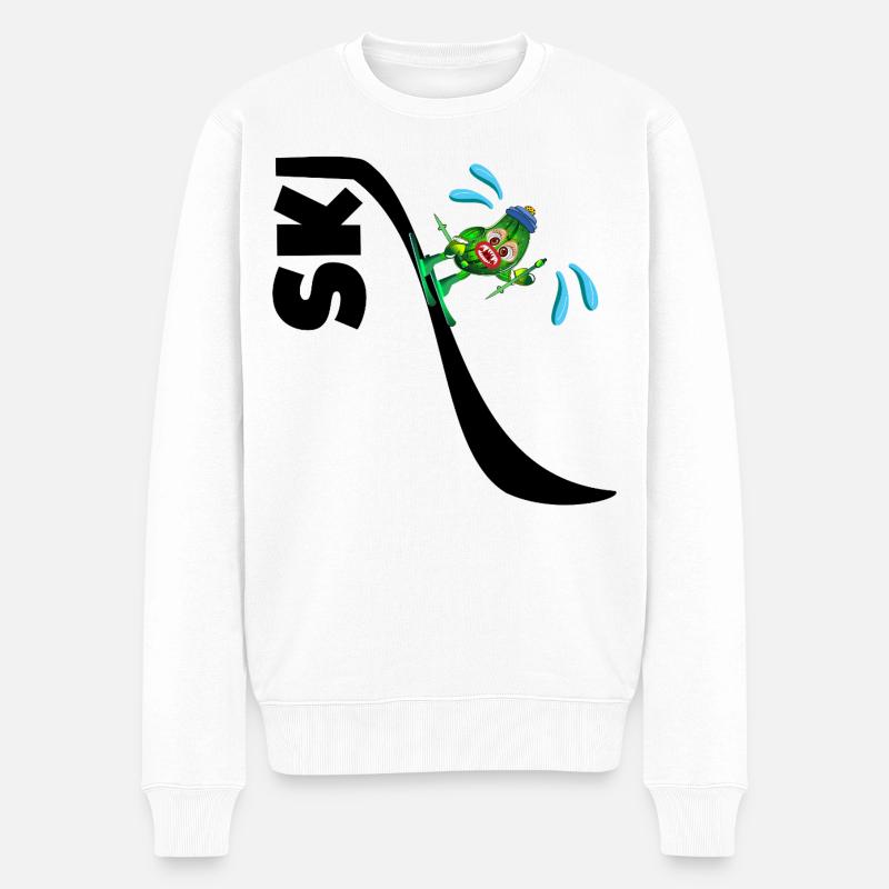 Kinder Skigurken - Männer Premium Bio Pullover - Weiß