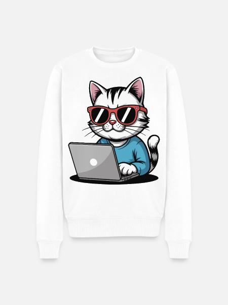 Cats_laptop - Pull Premium bio Homme - blanc