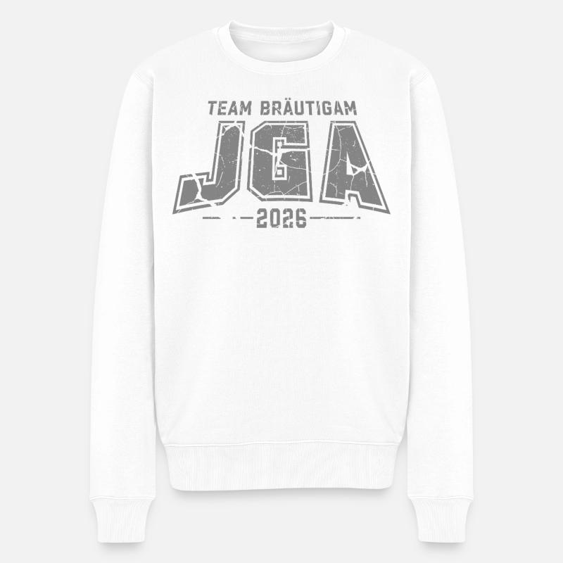 Team Bräutigam JGA 2026 Junggesellenabschied - Männer Premium Bio Pullover - Weiß