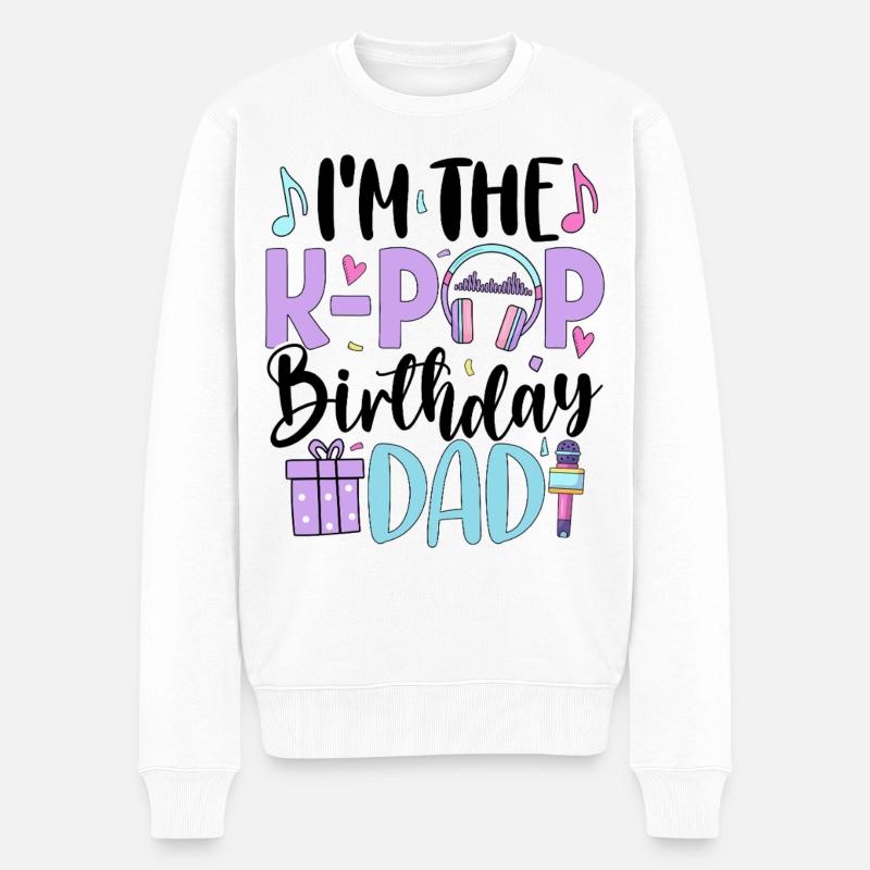 I'm The K Pop Birthday Dad - Männer Premium Bio Pullover - Weiß
