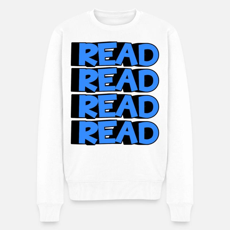 Read Design - 3D Modern Design - Männer Premium Bio Pullover - Weiß