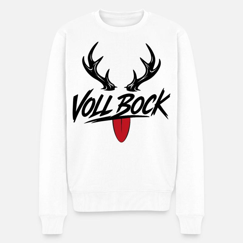 VOLL BOCK - Männer Premium Bio Pullover - Weiß