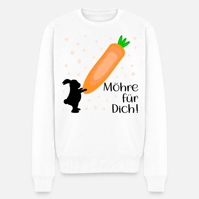 Karotte Möhre Osterhase - Männer Premium Bio Pullover - Weiß