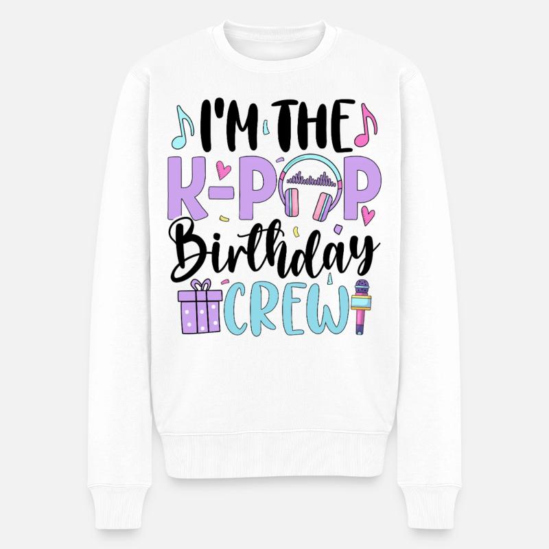 I'm The K Pop Birthday Crew - Männer Premium Bio Pullover - Weiß
