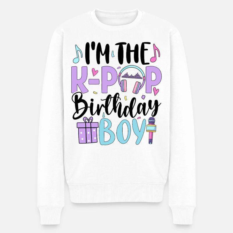 I'm The K Pop Birthday Boy - Männer Premium Bio Pullover - Weiß