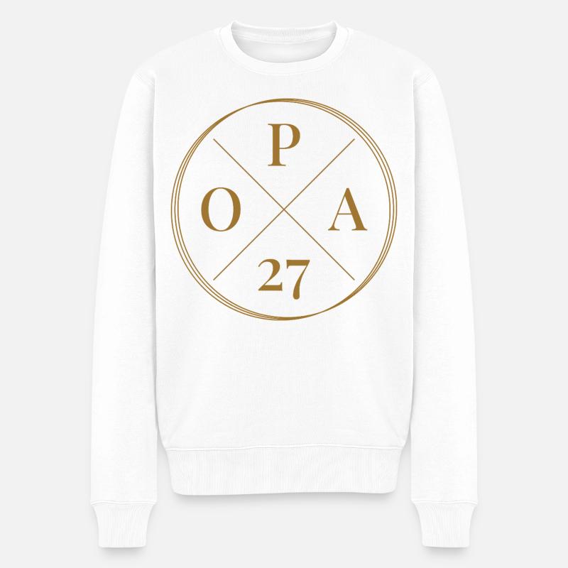 Opa 27 - Männer Premium Bio Pullover - Weiß