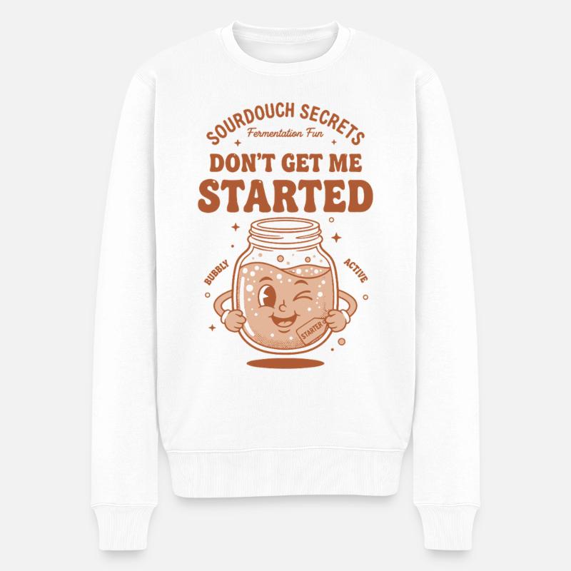 Sauerteigbrot Backer-Starter - Männer Premium Bio Pullover - Weiß
