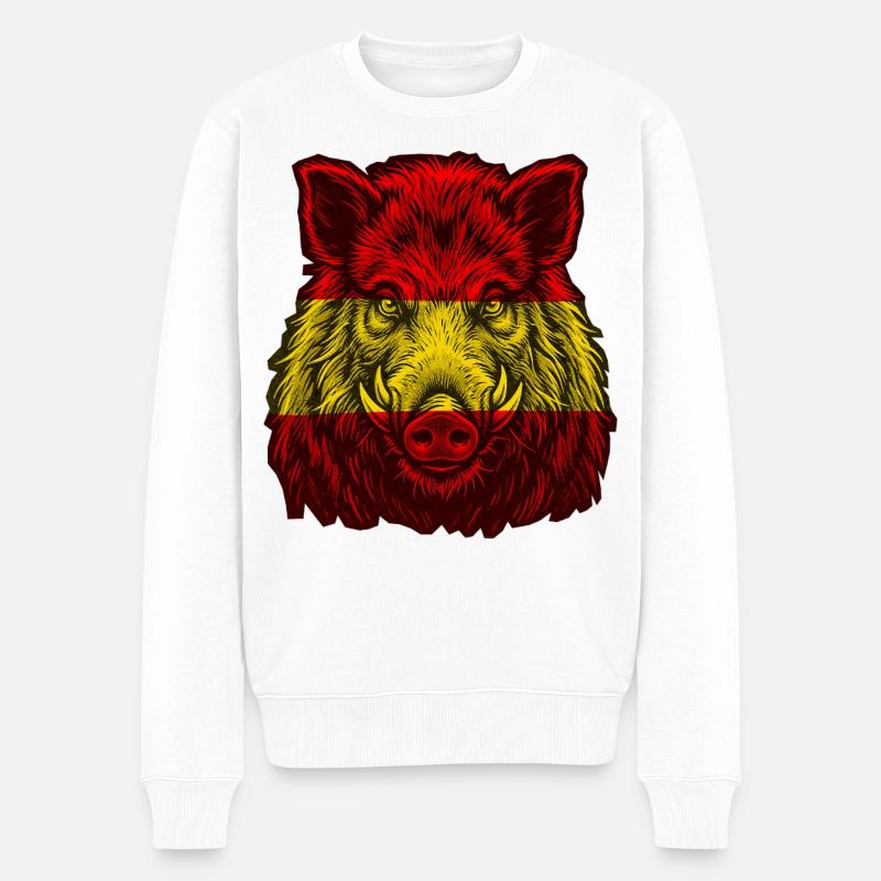 Sanglier Drapeau espagnol espagnol - Pull Premium bio Homme - blanc