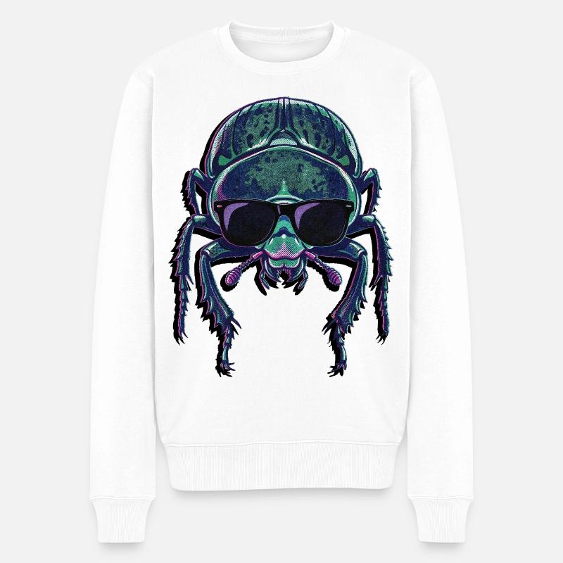Insekt Mistkäfer Sonnenbrille - Männer Premium Bio Pullover - Weiß