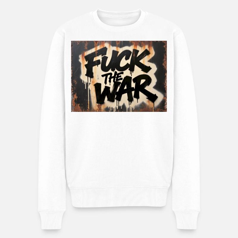 SCHEISS AUF DEN KRIEG - Männer Premium Bio Pullover - Weiß