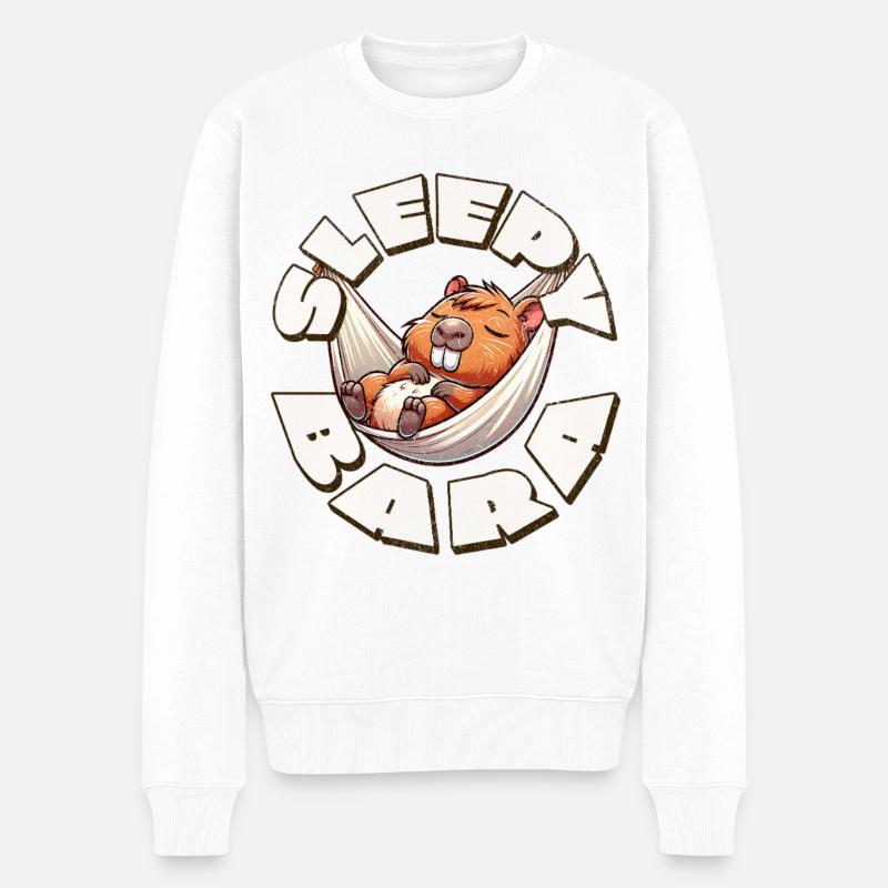 Capybara Bara Endormie - Pull Premium bio Homme - blanc