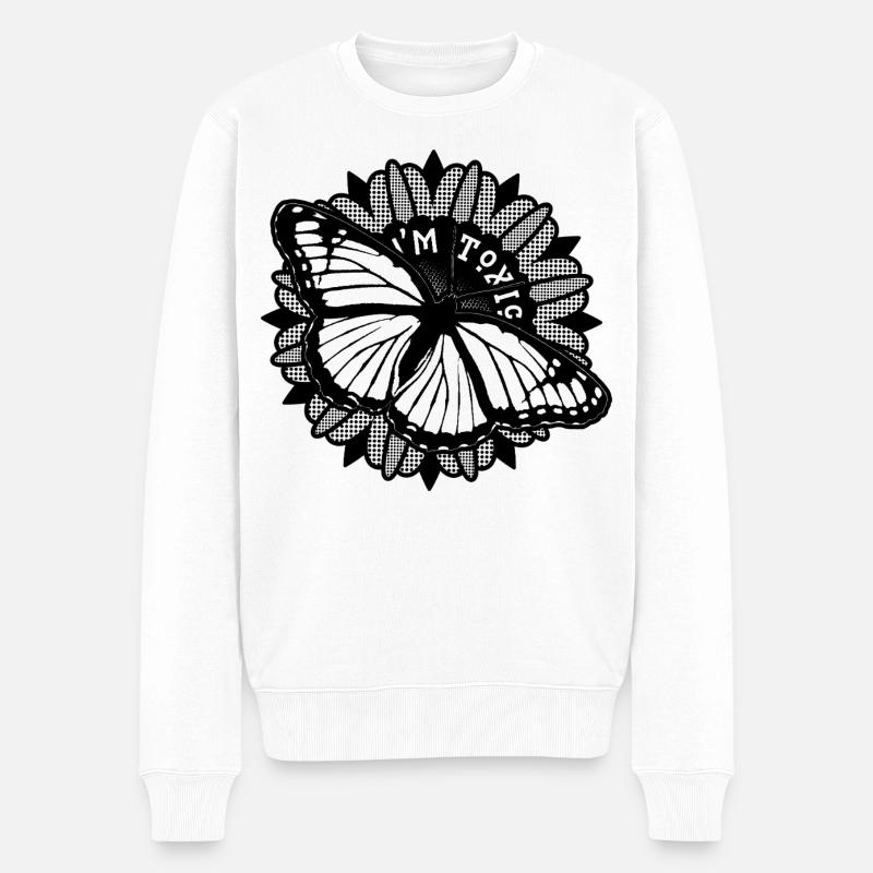 Beauté toxique – Papillon monarque - Pull Premium bio Homme - blanc
