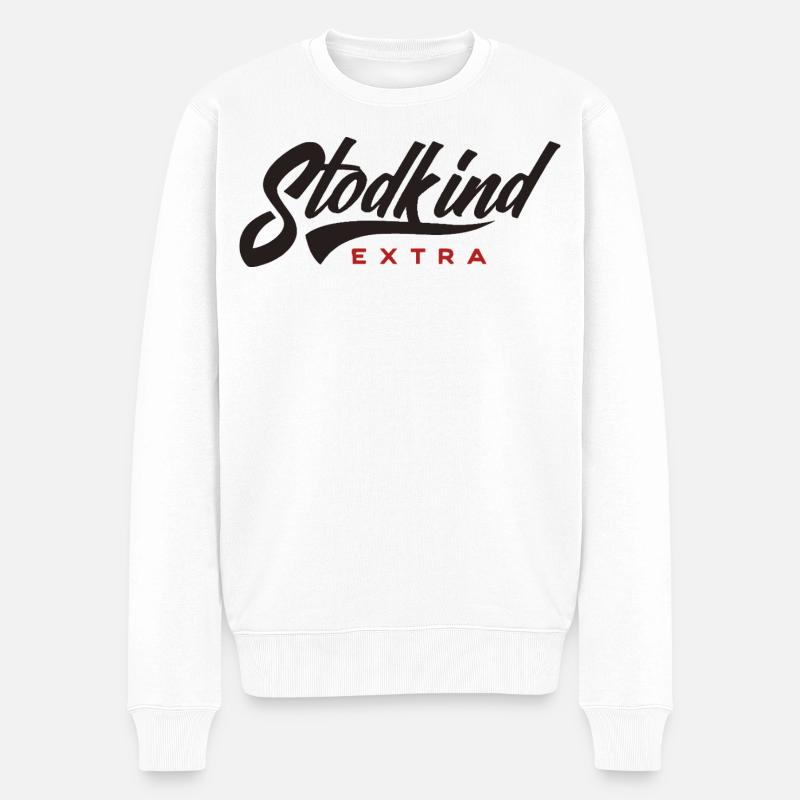 Stodkind Extra Black - Økologisk premium-sweatshirt til mænd - hvid