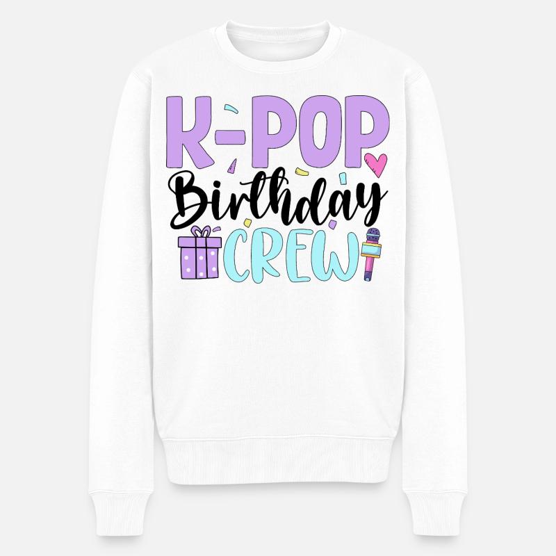 K Pop Birthday Crew - Männer Premium Bio Pullover - Weiß