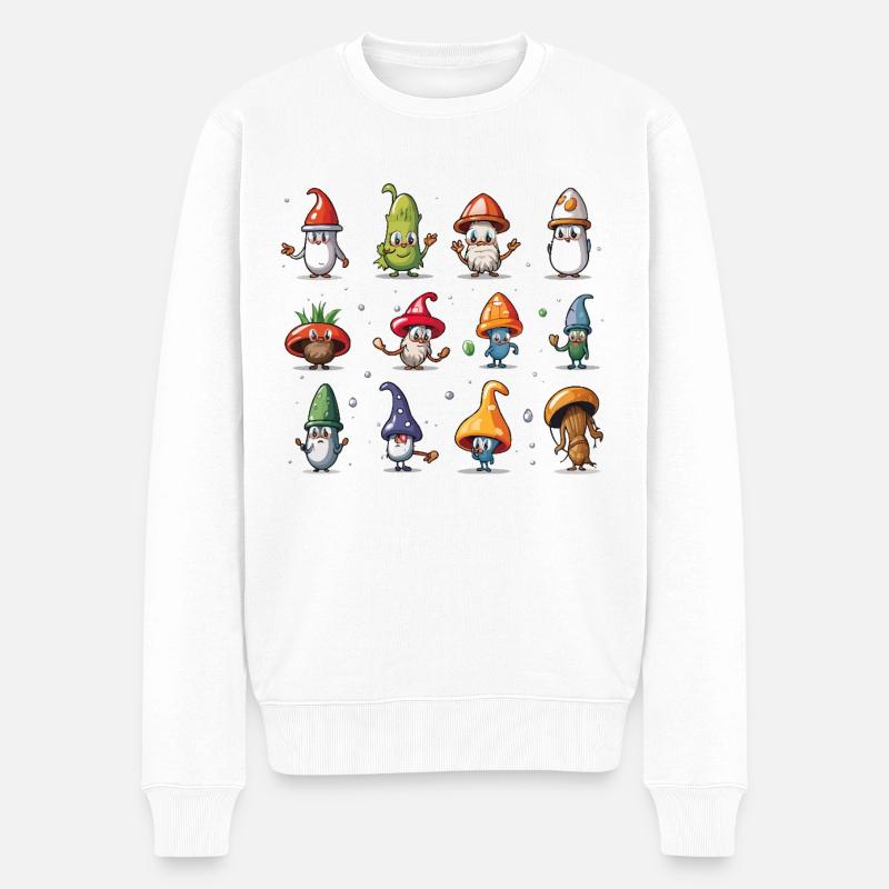 Parade des Gnomes Champignons - Pull Premium bio Homme - blanc