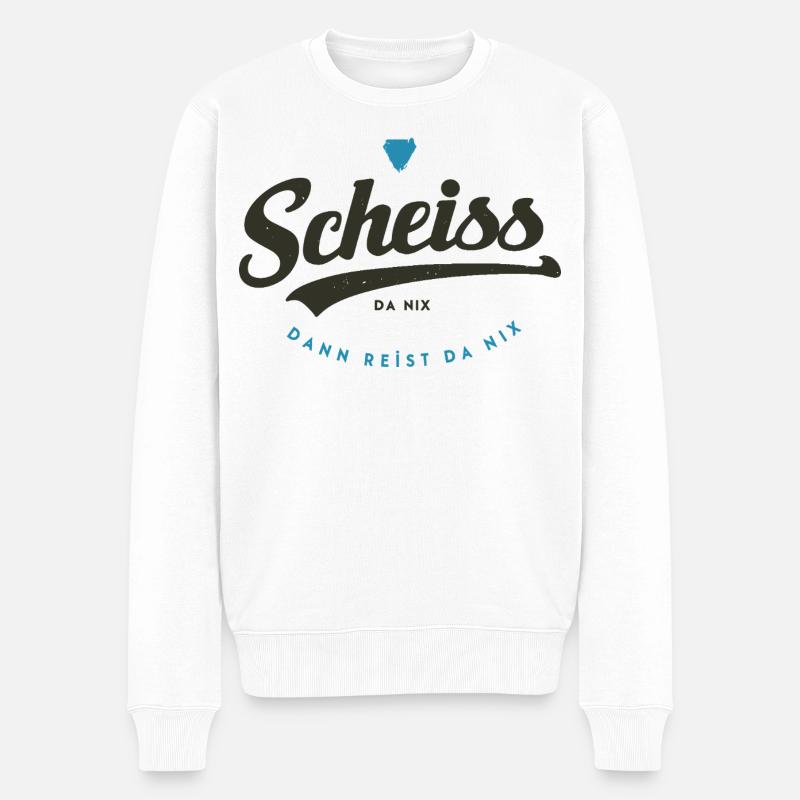 Scheiss da nix - Männer Premium Bio Pullover - Weiß