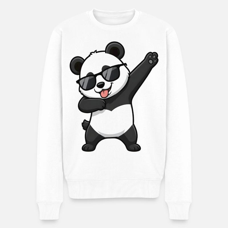Dabbing Panda - Männer Premium Bio Pullover - Weiß