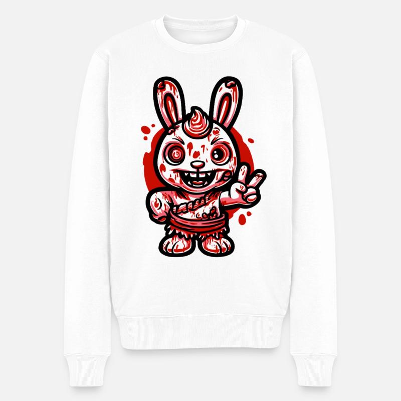 Bluthasengrinsen - Männer Premium Bio Pullover - Weiß