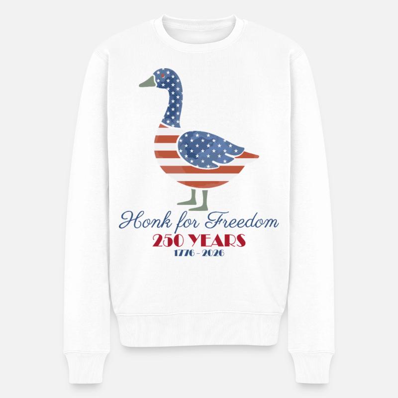 États-Unis 250e anniversaire Floral Patriotic - Pull Premium bio Homme - blanc