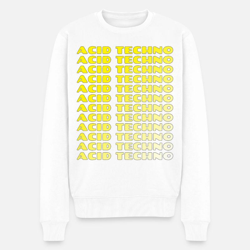 Acid Techno Repeat Neon - Pull Premium bio Homme - blanc