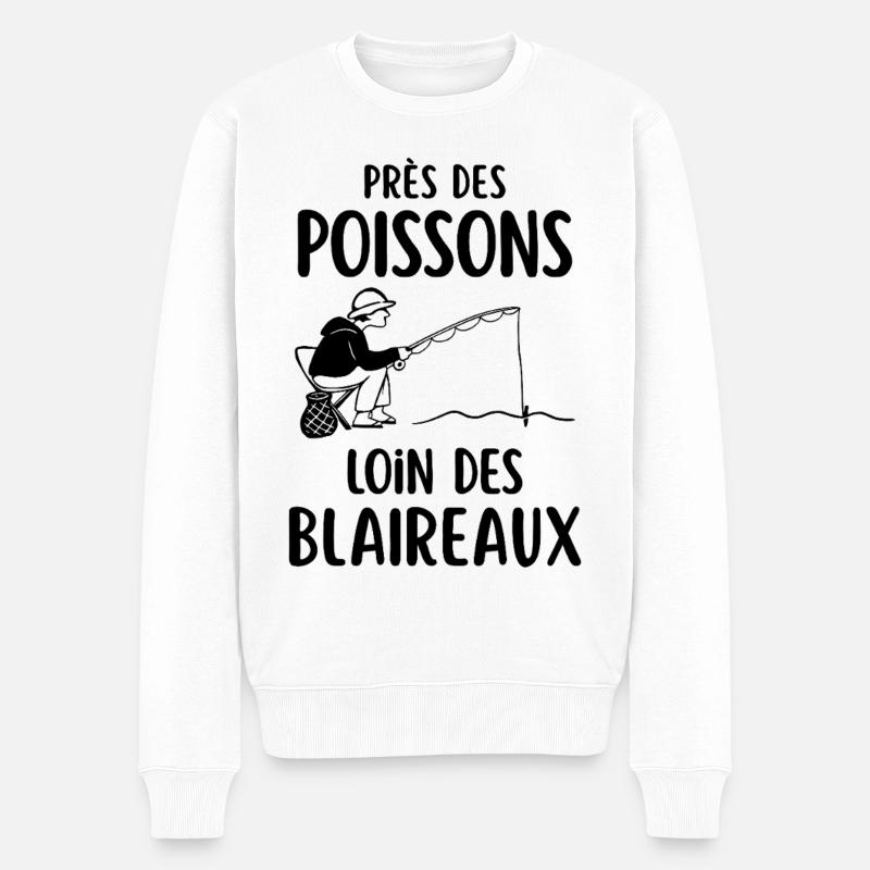 Humour pêche pêcheur  - Pull Premium bio Homme - blanc