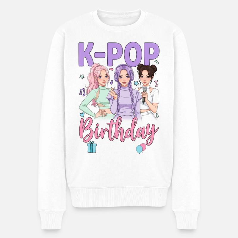 K Pop Birthday Squad - Männer Premium Bio Pullover - Weiß