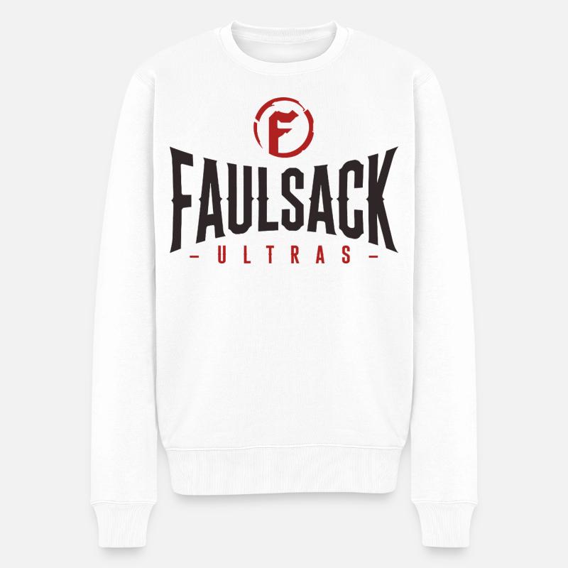 Faulsack BLACK - Männer Premium Bio Pullover - Weiß