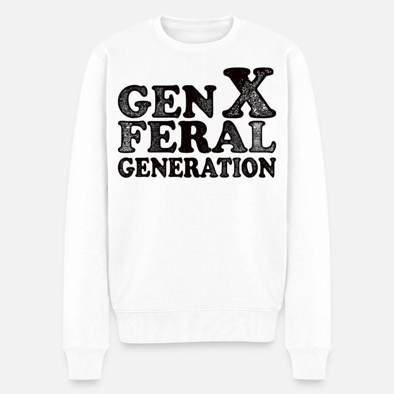 Génération Féroce Vintage Génération X - Pull Premium bio Homme - blanc