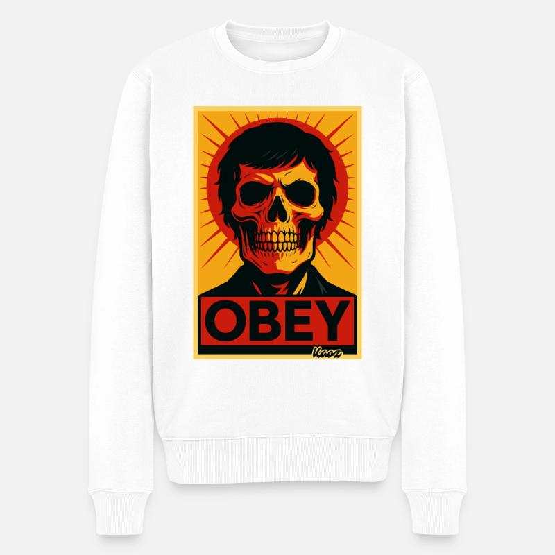 Skull Rays Pop-Art-Poster - Männer Premium Bio Pullover - Weiß