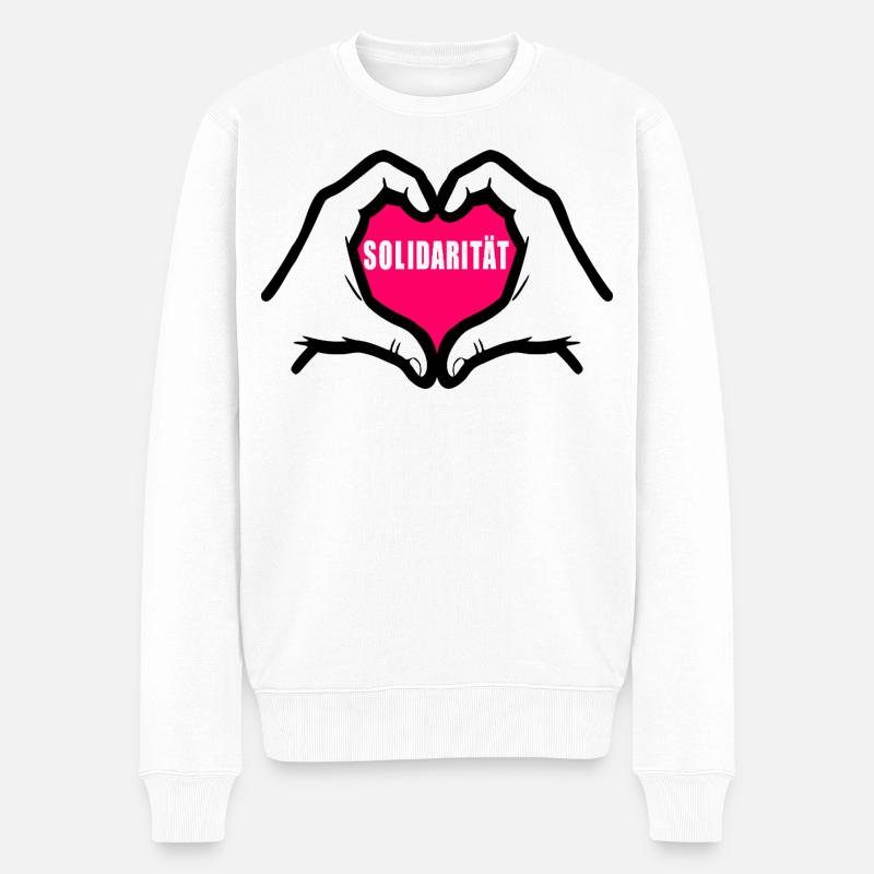 Solidarität - Männer Premium Bio Pullover - Weiß