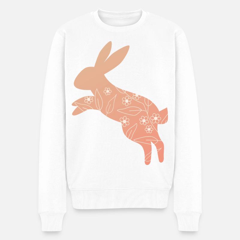 Osterhase Ostern - Männer Premium Bio Pullover - Weiß