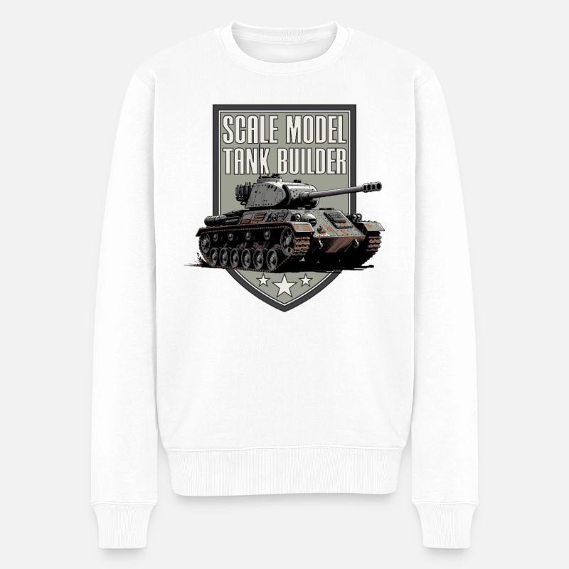 Modellpanzerbauer im Maßstab - Männer Premium Bio Pullover - Weiß