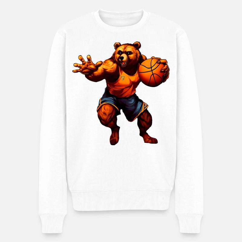 Joueur de basket-ball des Bears - Pull Premium bio Homme - blanc
