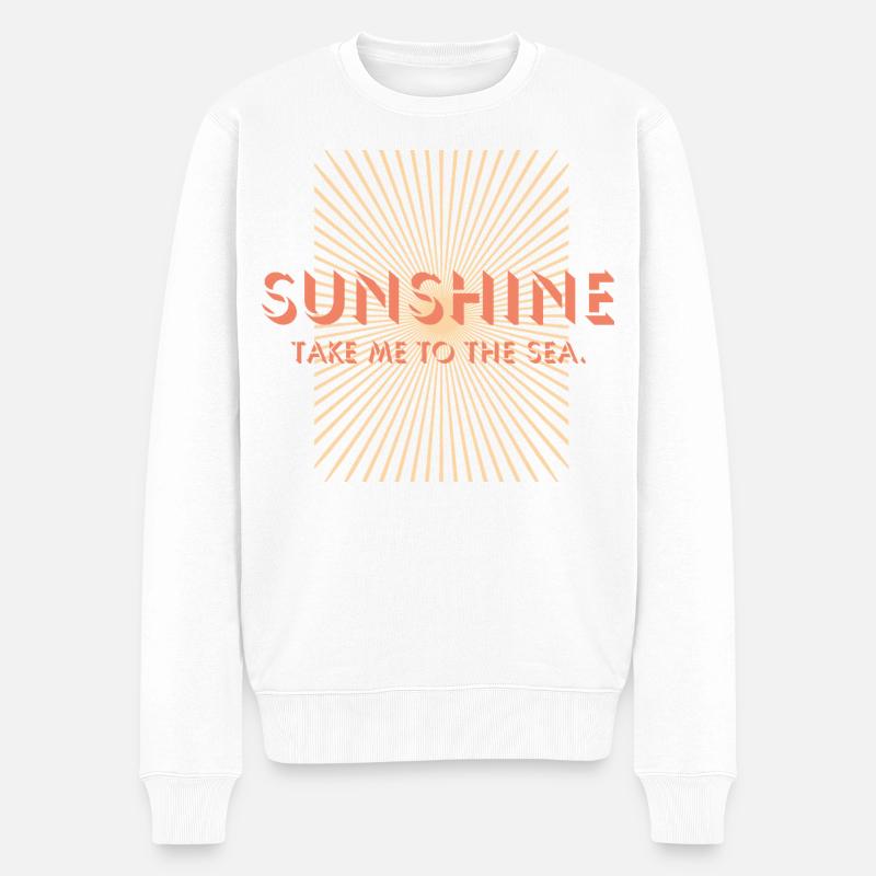 Sunshine take me to the beach - Männer Premium Bio Pullover - Weiß