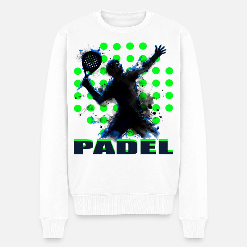 Padel - Männer Premium Bio Pullover - Weiß