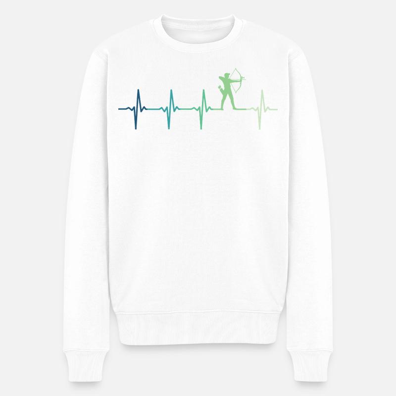 Bogenschießen Bogenschießen Herzschlag - Männer Premium Bio Pullover - Weiß