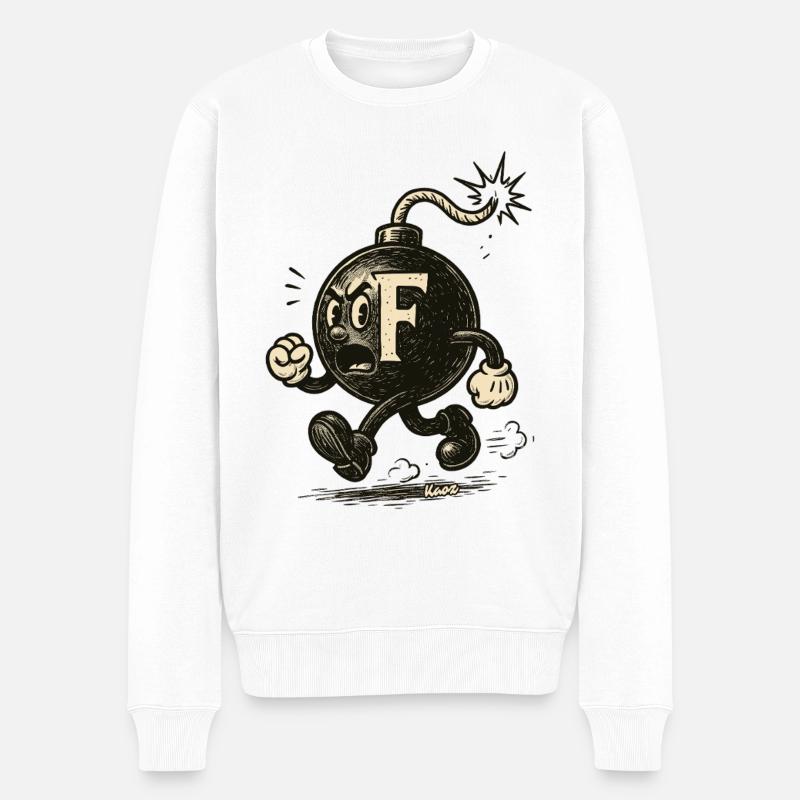 F-bombe Maskotbombe - Økologisk premium-sweatshirt til mænd - hvid