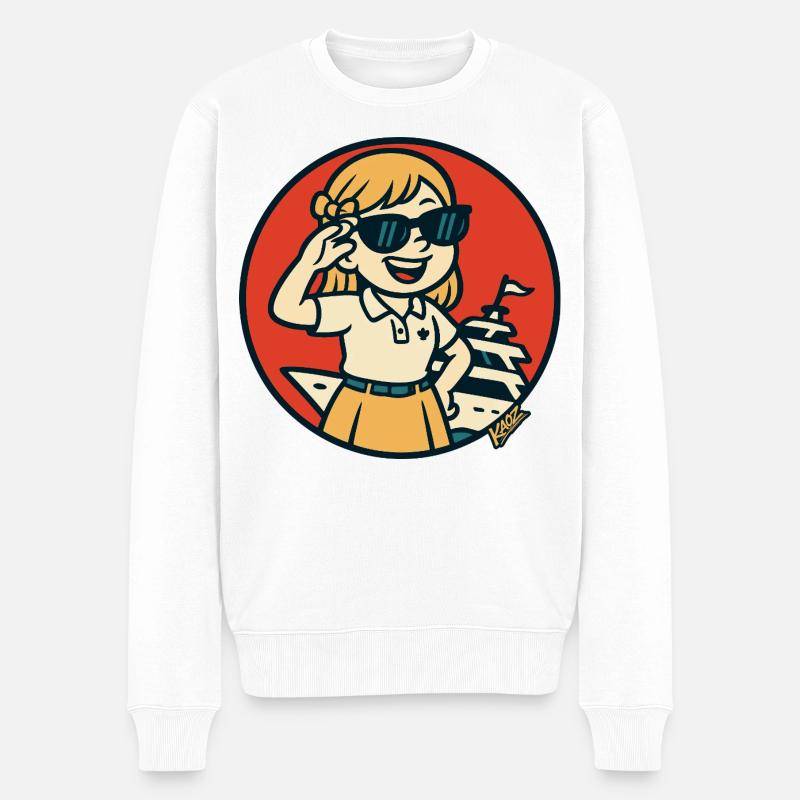 Sunny Sailor Circle Kunst - Männer Premium Bio Pullover - Weiß