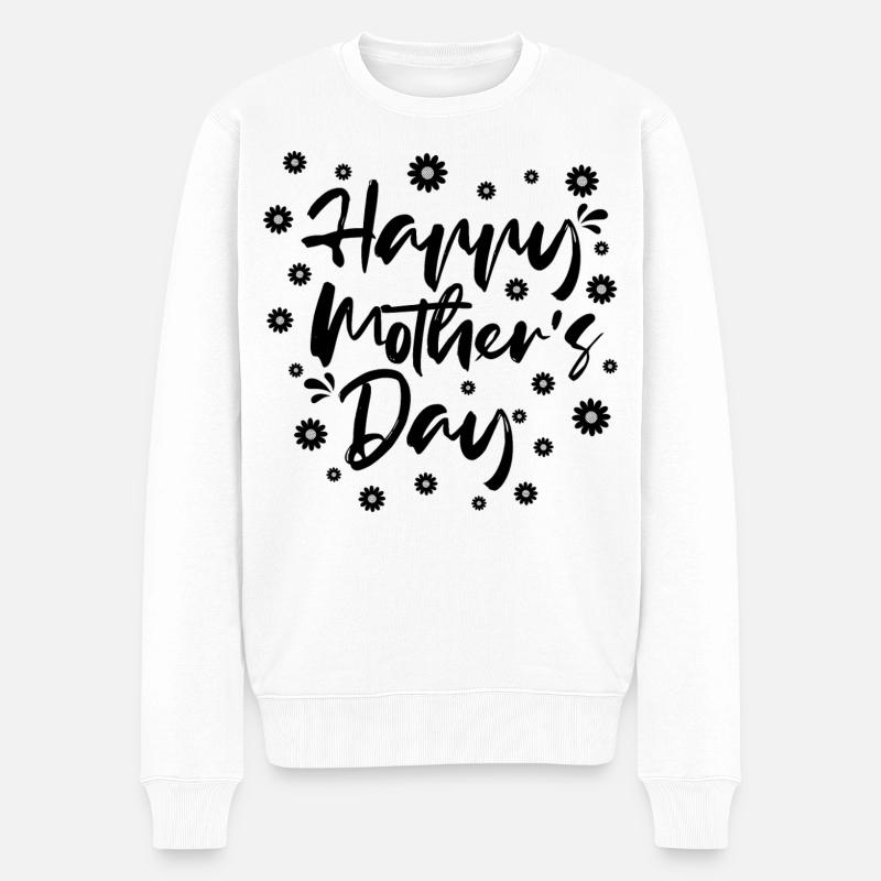 Happy Mothers Day Geschenkhemd - Männer Premium Bio Pullover - Weiß