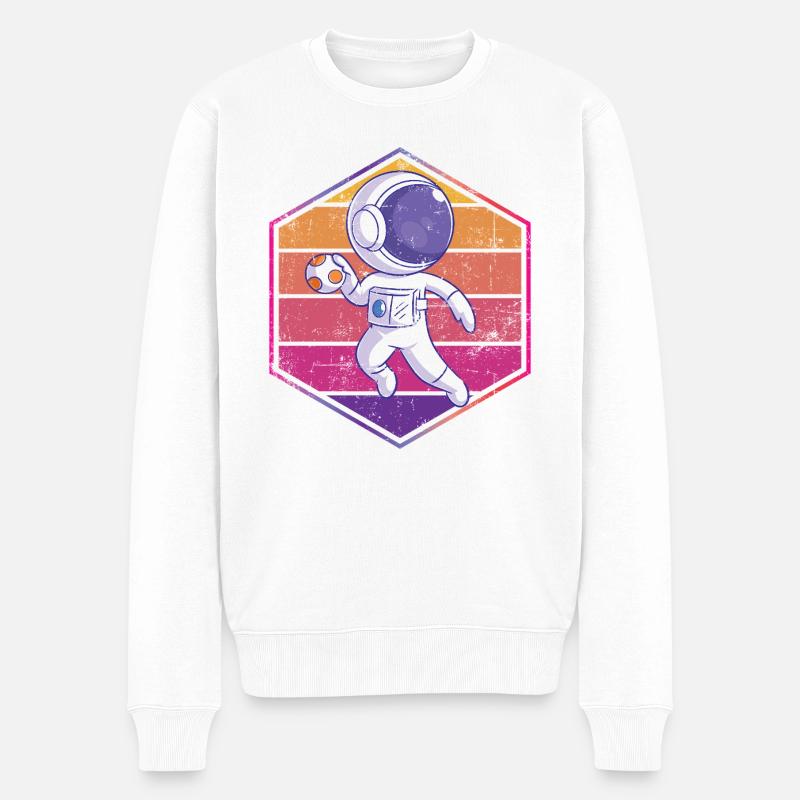 Handball Astronaut - Männer Premium Bio Pullover - Weiß