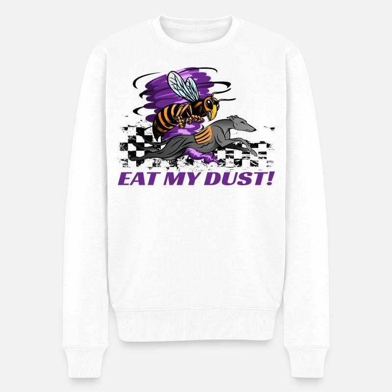 EAT_MY_DUST_BEE - Männer Premium Bio Pullover - Weiß