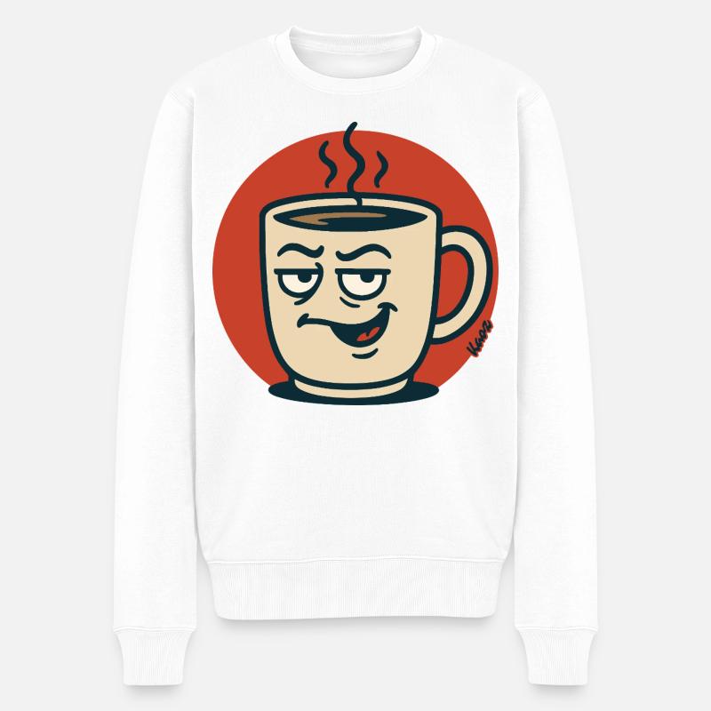 Tasse de café sournoise - Pull Premium bio Homme - blanc
