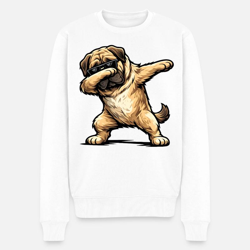 Mastiff en forme de dab - Pull Premium bio Homme - blanc